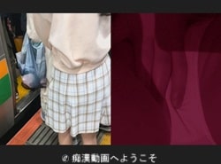 桃尻ピタフィットパンツそそる女子が電車痴漢で下半身弄られる盗撮的映像