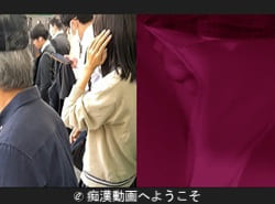 レズお姉さんも美系と認めるJKが電車内でパンツ内弄りレズ痴漢される姿